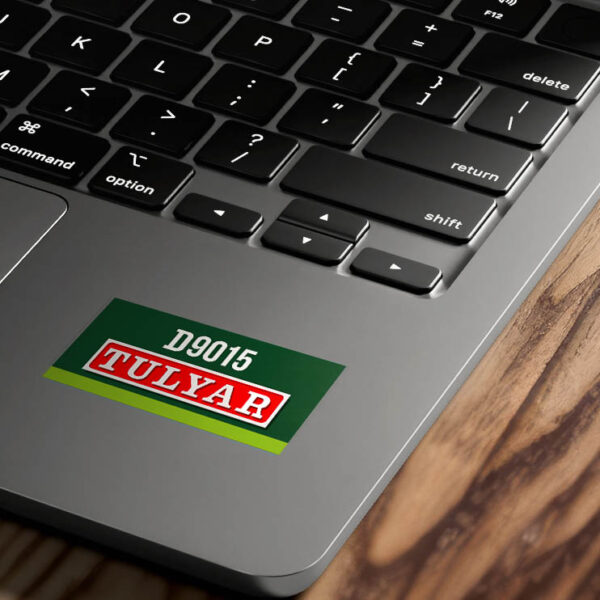 D9015 Number and Nameplate Sticker on Laptop D9015 Number and Nameplate Sticker on Laptop