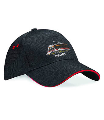 class 89 89001 Intercity swallow Black and Red Highlight Cap