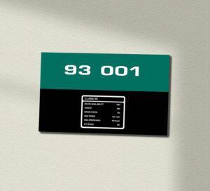 Replica Class 93 Loco Data Panel Metal Signs
