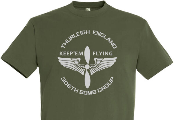 Keep em Flying Filled Army Green T-Shirt v2