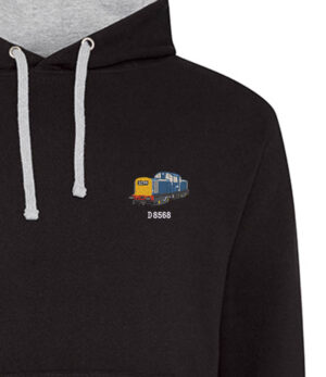 D8568 BR Blue Black and Heather hoodie