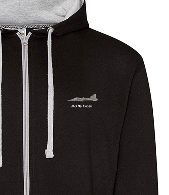 Gripen Black and Heather zipped hoodie