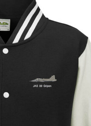 Gripen Black and White Varsity Jacket