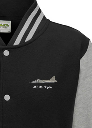Gripen Black grey Varsity Jacket Gripen Black grey Varsity Jacket