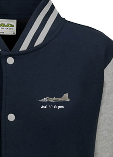 Gripen Oxford Blue and grey Varsity Jacket Gripen Oxford Blue and grey Varsity Jacket