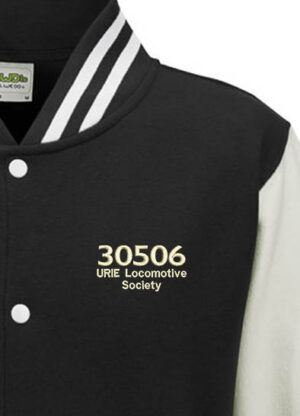506 BR Black Black and White Varsity Jacket