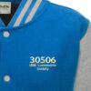 506 BR Black Sapphire Blue and Grey Varsity Jacket 506 BR Black Sapphire Blue and Grey Varsity Jacket