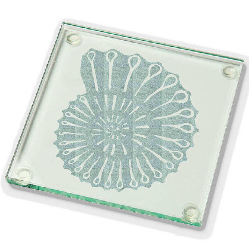 Ammonite Laser Cut Glass Coaster
