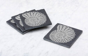 Ammonite NEW v005 Slate Coaster.jpg Ammonite Laser Etched Slate Coaster