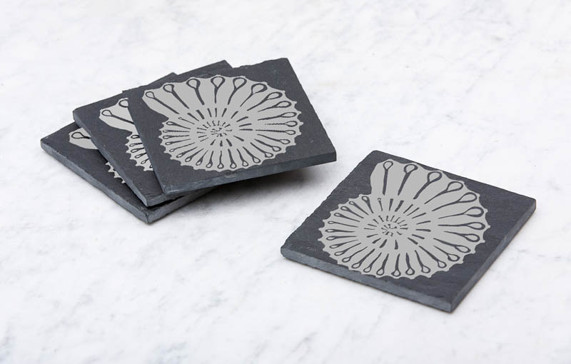 Ammonite NEW v005 Slate Coaster.jpg Ammonite Laser Etched Slate Coaster