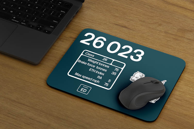 Class 26 26023 BR Blue Data Panel with Depot Badge mouse mat Class 26 26023 BR Blue Data Panel with Depot Badge mouse mat