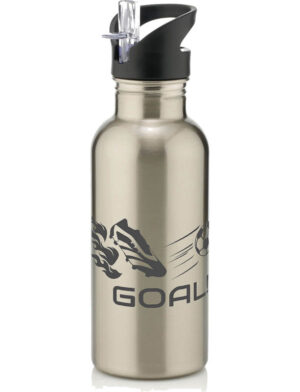 Flames and football v002 Stainless Steel Water bottles with straw.jpg Goal Laser Etched Water Bottle