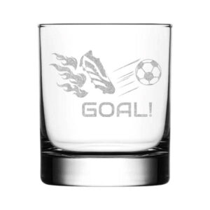 Goal Laser Etched Whisky Glass