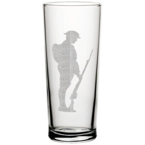 Soldier Silhouette Laser Cut Pint Glass
