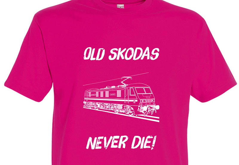 Old Skodas Never die Fuschia Pink T-Shirt Old Skodas Never die Fuschia Pink T-Shirt