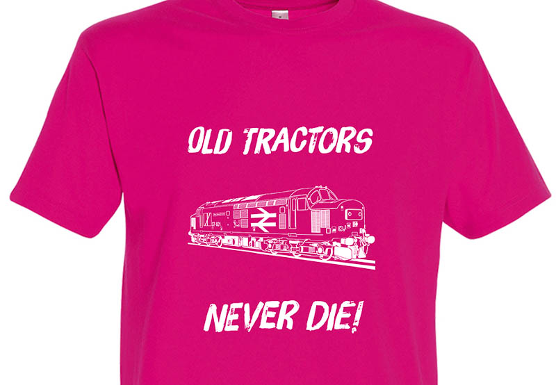 Old Tractors Never die v2 Plain Fuschia Pink T-Shirt Old Tractors Never die v2 Plain Fuschia Pink T-Shirt