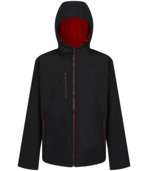 Black and Red Hooded Shell Jacket