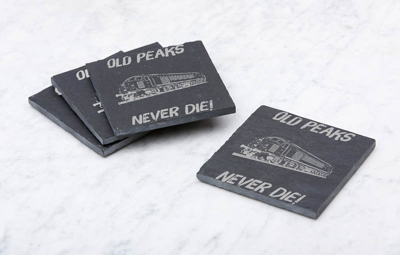 Old 44s Never die Slate Coaster.jpg Old Peaks Never Die Laser Etched Slate Coaster