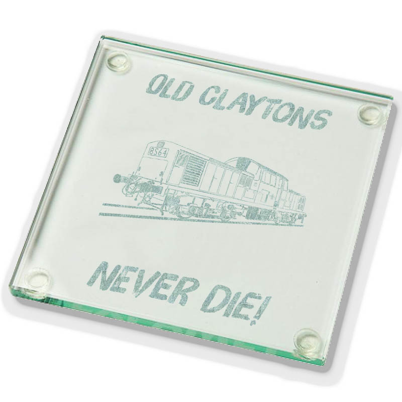 Old Claytons Never die plain Glass Coaster.jpg Old Claytons Never Die Laser Etched Glass Coaster