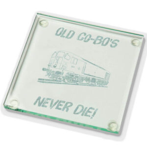 Old Co-Bo's Never Die Laser Etched Glass Coaster