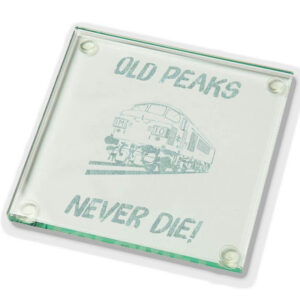 Old Peaks Never die v3 Plain Glass Coaster.jpg Old Peaks Never Die Laser Etched Glass Coaster