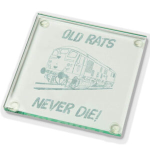 Old Rats Never die Plain Glass Coaster.jpg Old Rats Never Die Laser Etched Glass Coaster