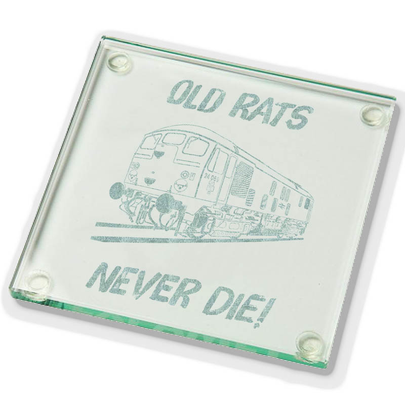 Old Rats Never die Plain Glass Coaster.jpg Old Rats Never Die Laser Etched Glass Coaster
