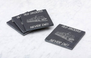 Old Skodas Never die Slate Coaster.jpg Old Skodas Never Die Laser Etched Slate Coaster