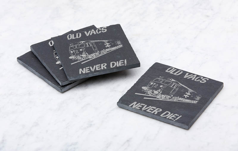 Old Vacs Never die 50013 Plain Slate Coaster.jpg Old Vacs Never Die Laser Etched Slate Coaster