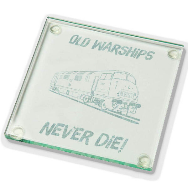 Old Warships Never die Plain Glass Coaster