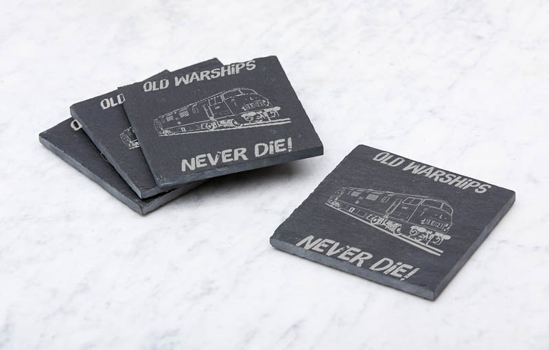 Old Warships Never die Plain Slate Coaster.jpg Old Warships Never Die Laser Etched Slate Coaster